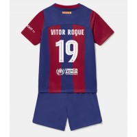 Barcelona Vitor Roque #19 Hemmatröja Barn 2023-24 Kortärmad (+ Korta byxor)